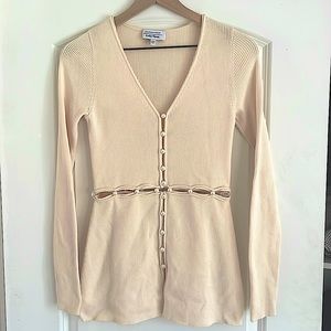 & Other Stories buttoned waist rib knit top - S